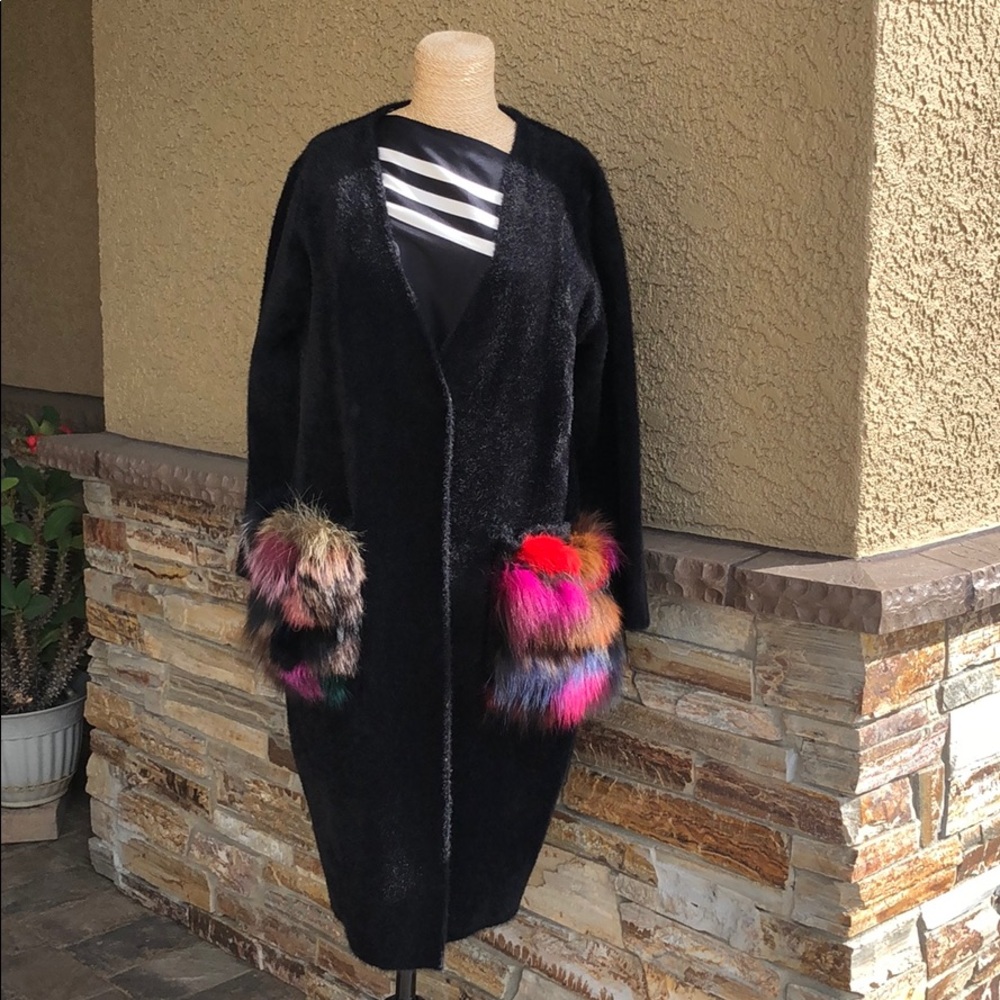 Black Korean Style Cardigan Coat
